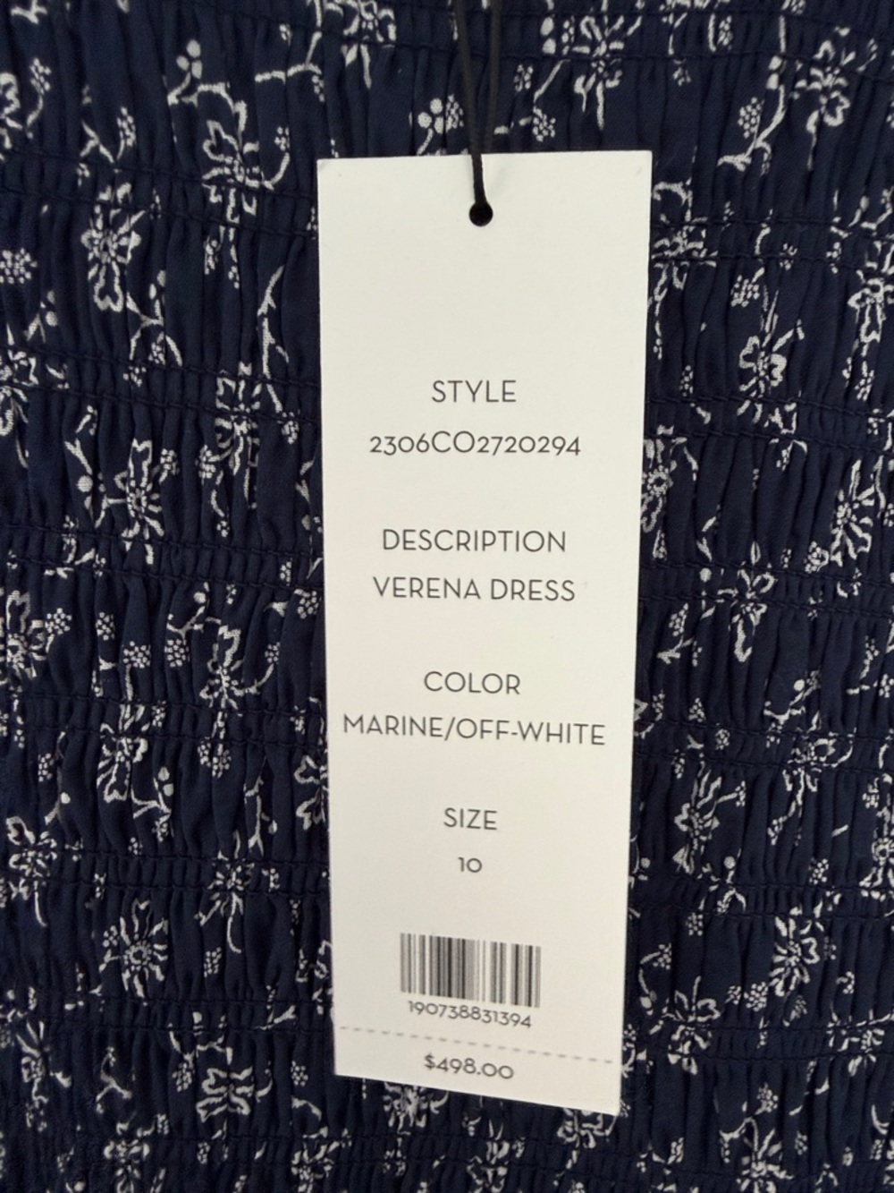 Veronica Beard Verena Dress. Sleeveless Navy Floral Midi Dress. Size 10. NWT. - Picture 6 of 6